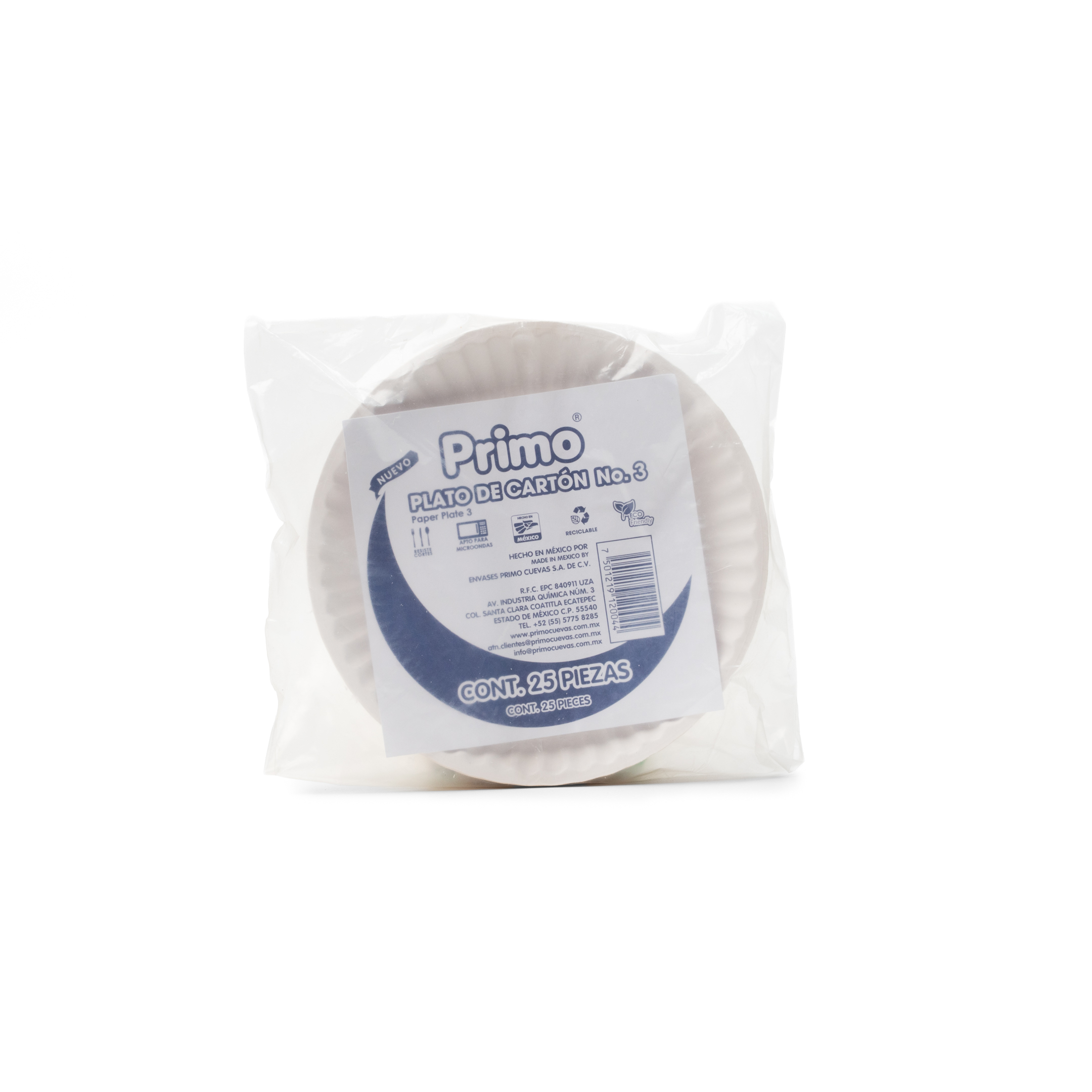 PLATO DE CARTON PRIMO # 3  C/800  32/25