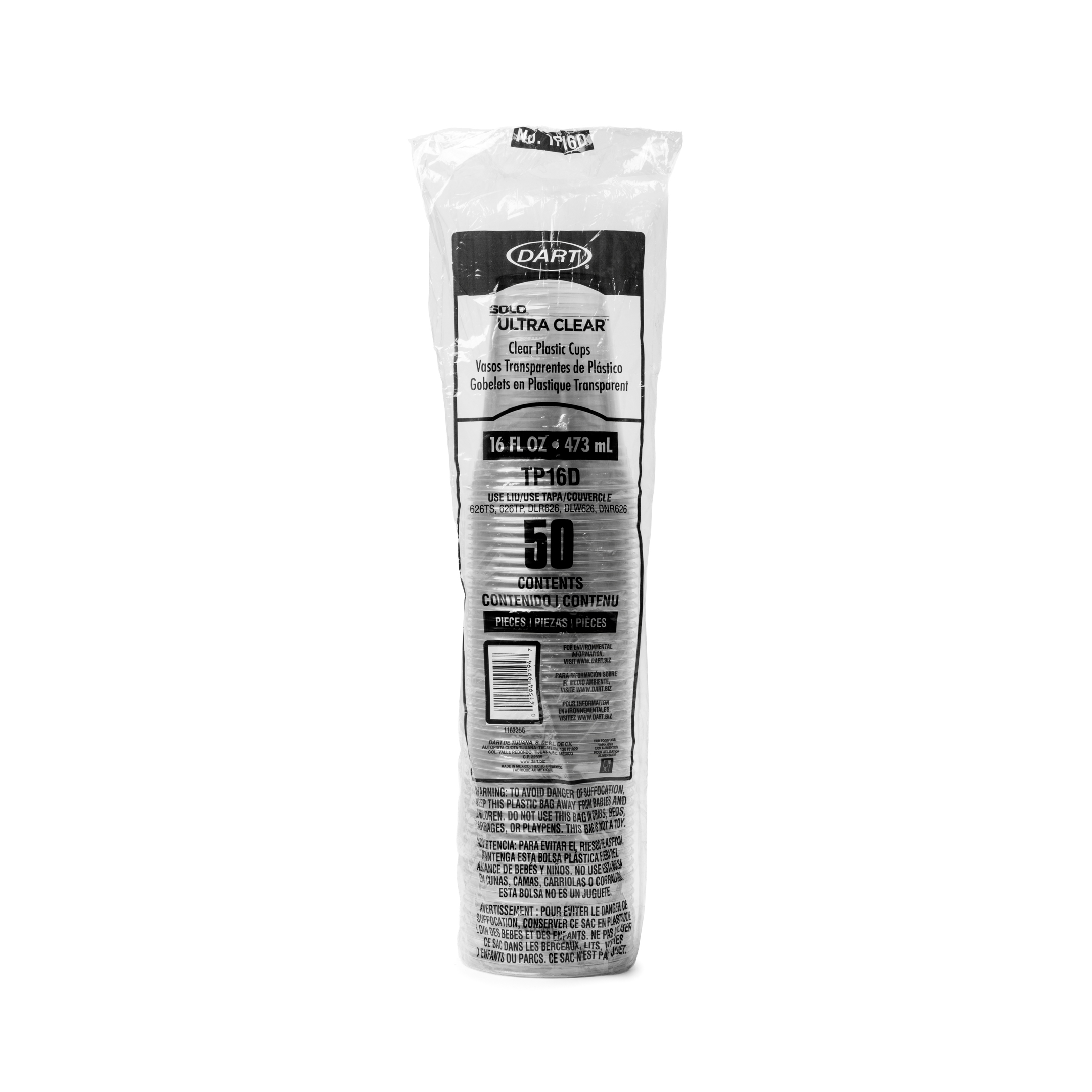 VASO CRISTAL 16 OZ. SOLO C/1000