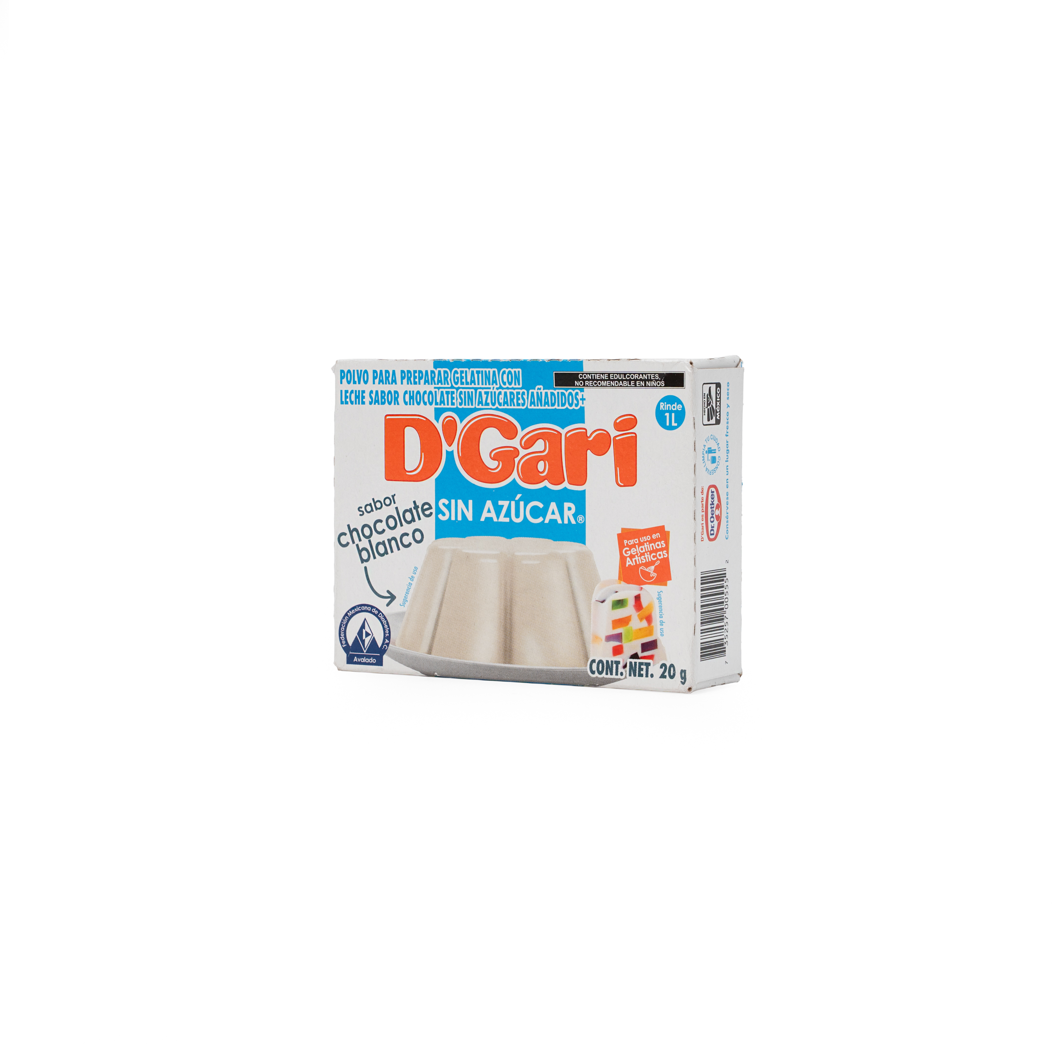 GEL DGARI SIN AZUCAR CHOCOLATE BLANCO (24/20G)
