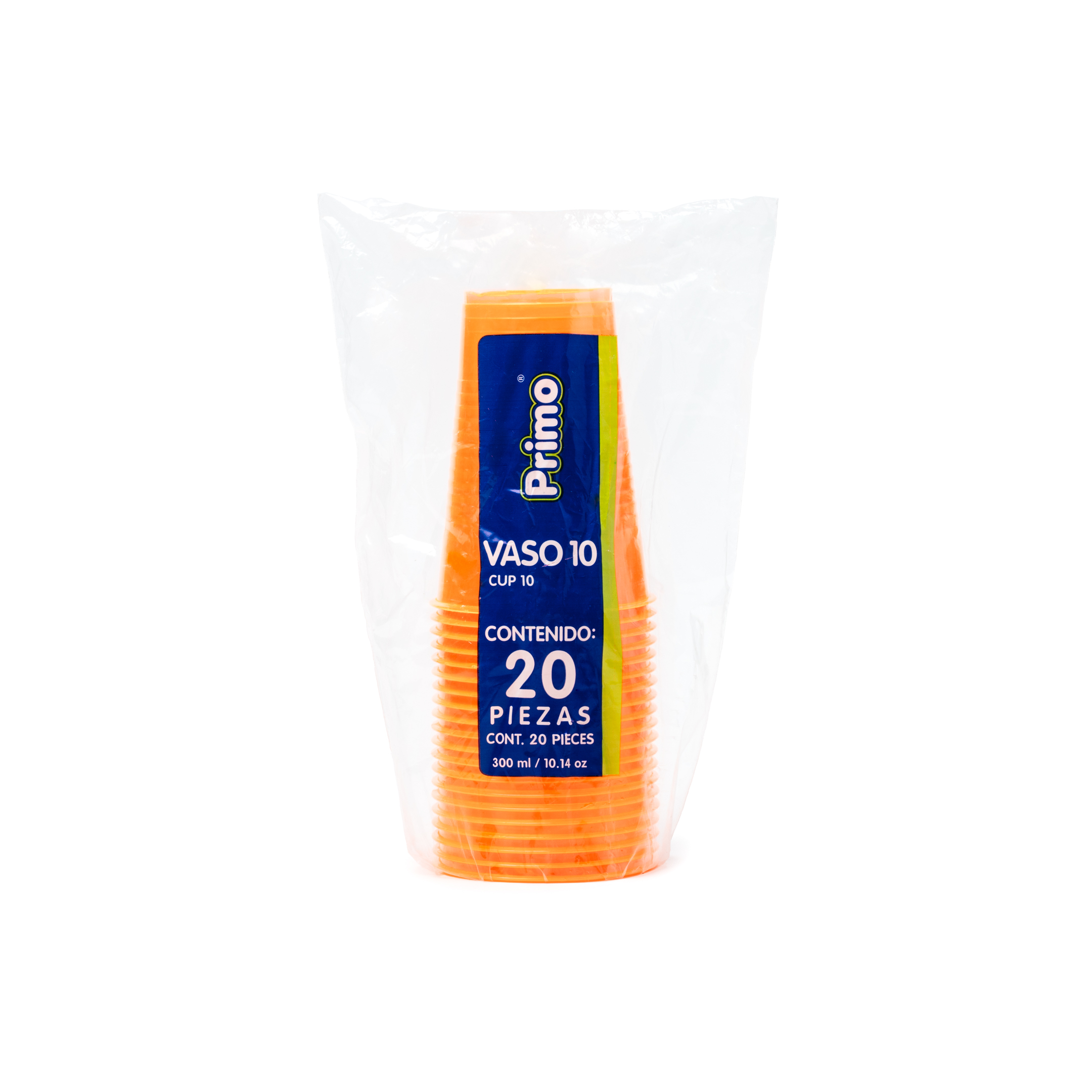 VASO # 10 NARANJA NEON PRIMO 20/20 (400)