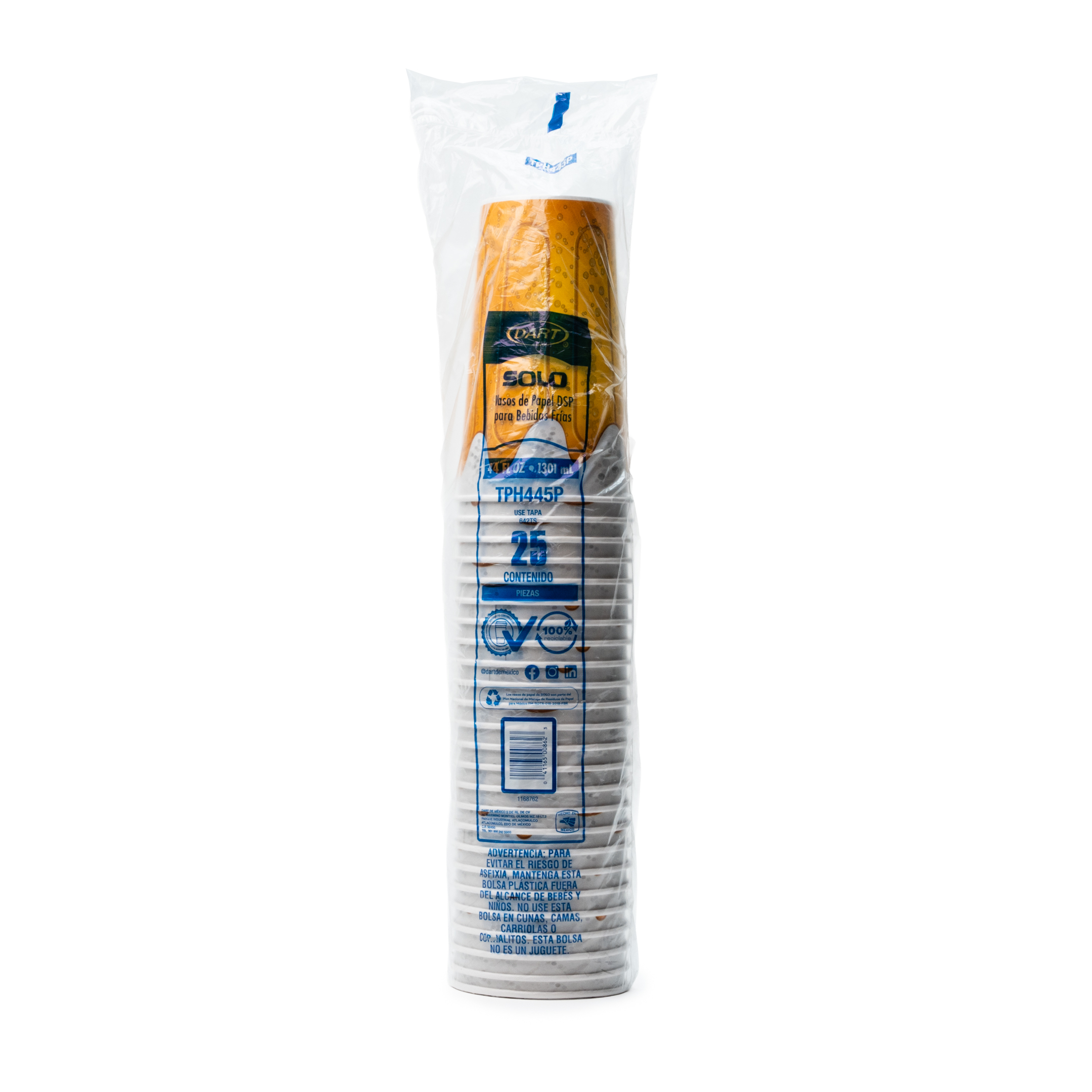 VASO DE PAPEL CERVECERO AMARILLO DART C/500 PZ (20/25)