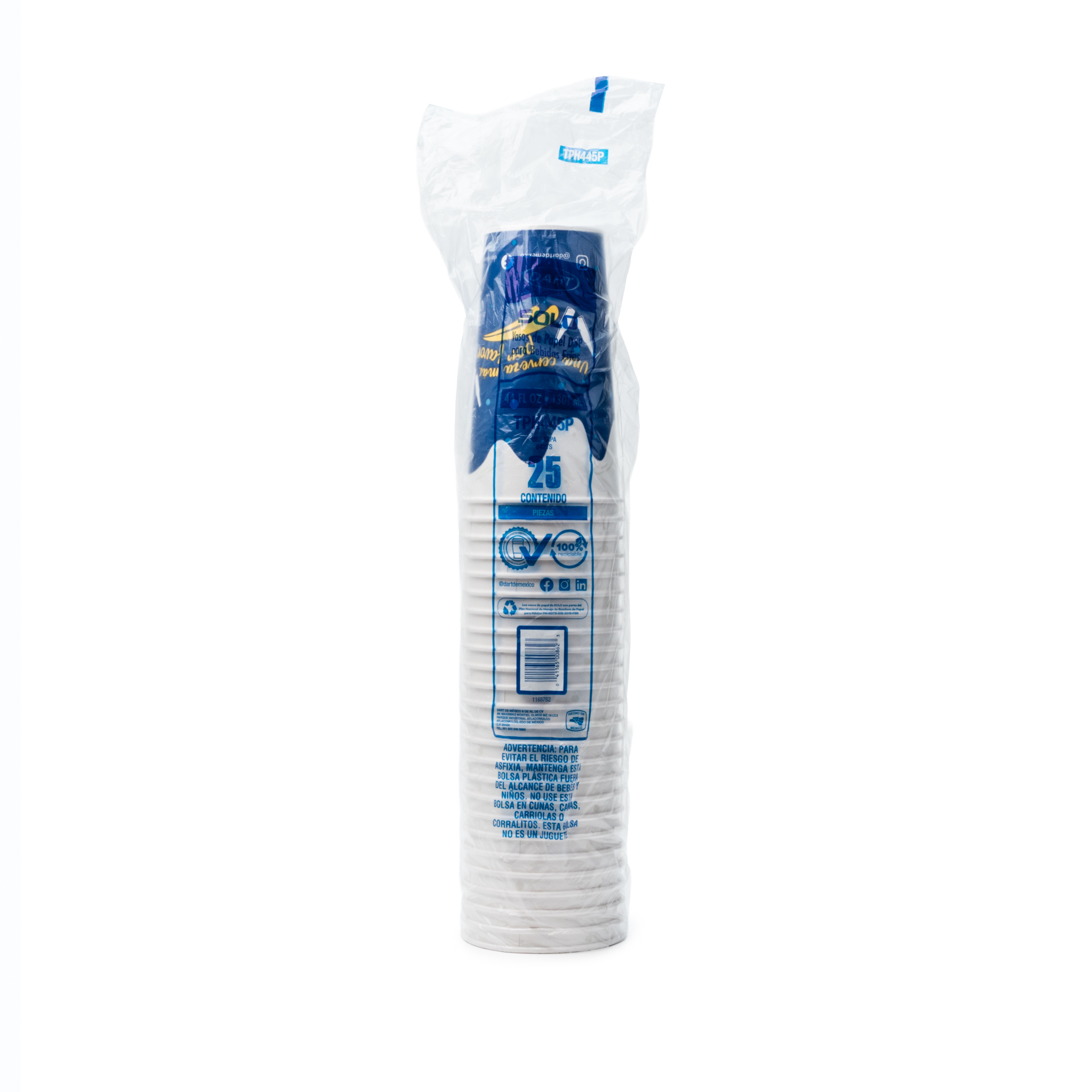 VASO DE PAPEL CERVECERO AZUL DART C/500 PZ (20/25)